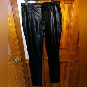 Fashion Nova Black Faux Leather Straight Leg Pants